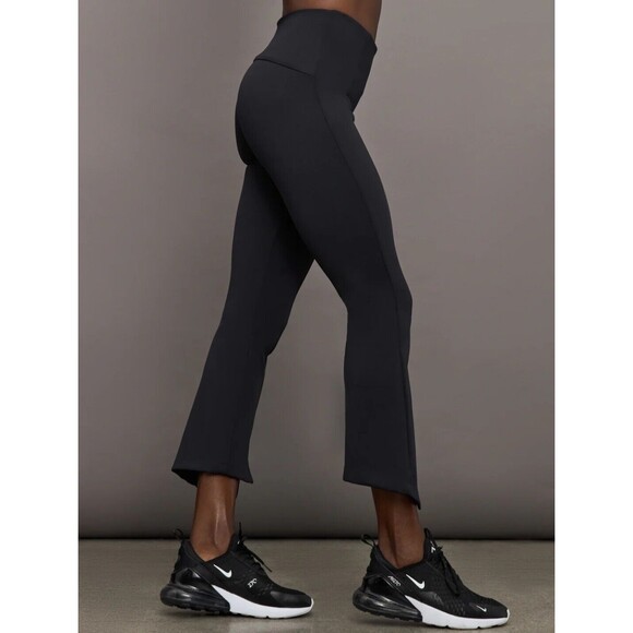 ONA XL Upper East Split Flare Black Stretch Leggings Ponte Pants Asymmetrical - Picture 3 of 16